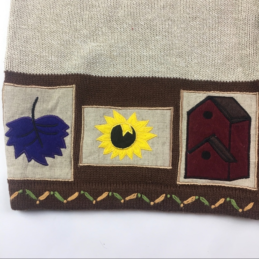Karen Scott Knit Vest Embroidered Fall Brown Sm - Picture 3 of 7